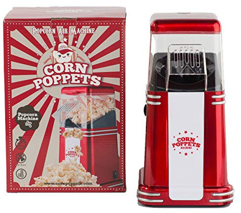 CORN POPPETS | Máquina de Palomitas de Maiz | Palomitero Sin Aceite, Sin Humos | Palomitas Listas en 3 Minutos | Incluye Dosificador | Máquina Estilo Retro