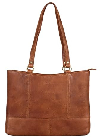 STILORD Delilah Leder Shopper Damen Handtasche Umhängetasche Hobo Bag Retro Damen-Tasche Schultertasche Ledertasche Frauen Tote Bag Tasche Echtleder Farbe:Arona - braun