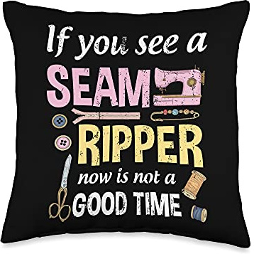 Funny Sewer Seamstress Seam Ripper Sewing Machine Sewing Throw Pillow