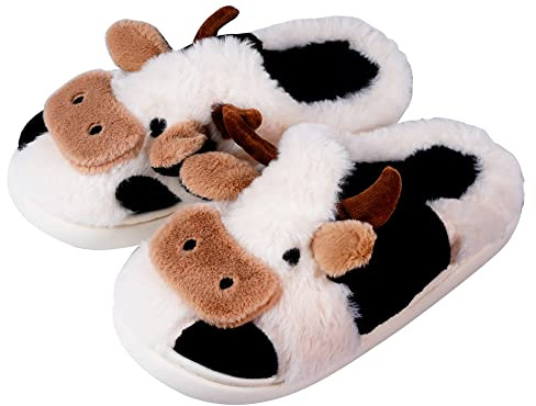 OSVINO Pantofole Donna Animali Pecora/Mucca/Scimmia/Monkey/Scimpanzé Pantofole Uomo invernale Memory Foam Pantofole Suola Antiscivolo Comode