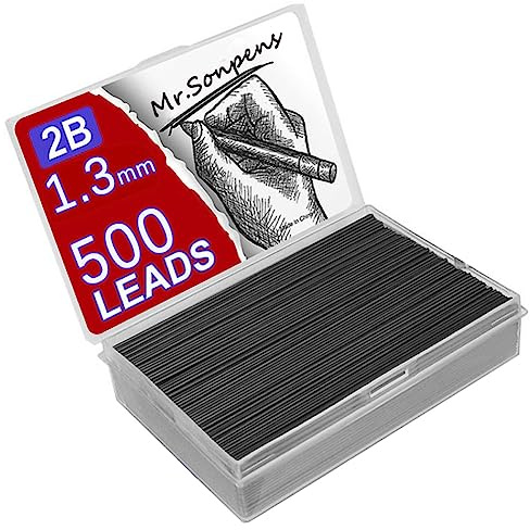 1000 st Mekanisk blyertspenna Core 0,5 0,7 0,9 1,3 2,0mm 2.0mm 2B Stor Kapacitet Utbytbar Penna Student Refill Box Bekväm Presentask (1,3 mm)