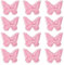URROMA Rosa Spitze Schmetterling Applikationen zum Aufnähen Doppellagige Spitze Patches für Hochzeit Braut Haarschmuck (Rosa, 12 Stück)