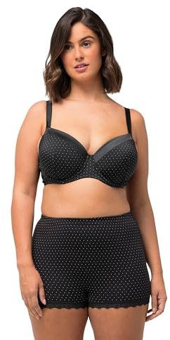 Ulla Popken Damen Wire-Bra, Softcup, Satin BH, schwarz, 95B