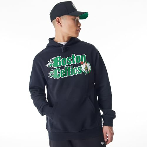 BOSTON CELTICS Unisex Basketball Hooded Kapuzenpullover, Schwarz, XL EU