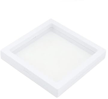 LXHZSY Schweberahmen 9 stücke PE Film Klar Schmuck Lagerung Box 3D Schwimmende Vitrine for Edelstein Anhänger Ring Ohrringe Armband Halskette Ständer halter(11x11cm-White)
