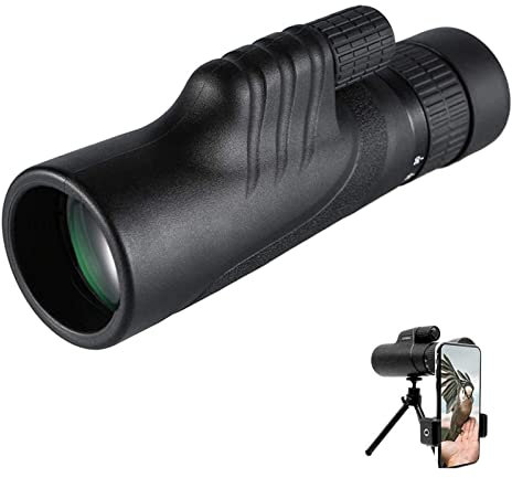 BYDPBS 10-30X42 HD Monocular Telescope. Zoom,Low-Night Vision. Waterproof Portable Compact Monoculars for Adults Bird Watching Traveling Hiking-With Smart Phone Adapter Tripod