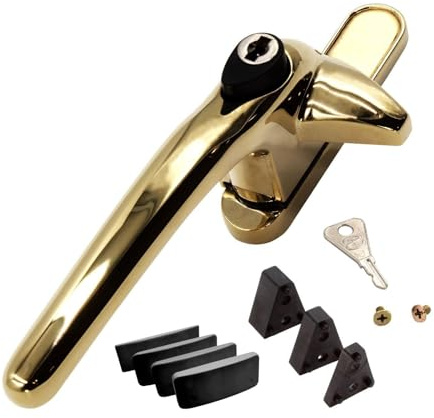 Universal Cockspur Window Handle Kit (3 Pack) - Left, Gold/Black