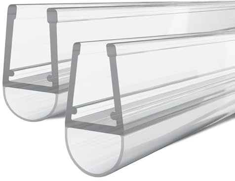 Goma mampara ducha: 2 juntas de goma de 40 cm para mamparas de bañera de espesor 6-8 mm. Olvídate de las fugas y evita que el agua salga con la paleta Paleta Semicircular