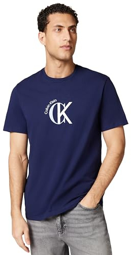 Calvin Klein SS 30S WHSL CKJ 2TONE CK Graphic LV14RE829G Maglietta Grafica da Uomo, Viola (Blu Marittimo), M, Viola (Blu Marittimo), M