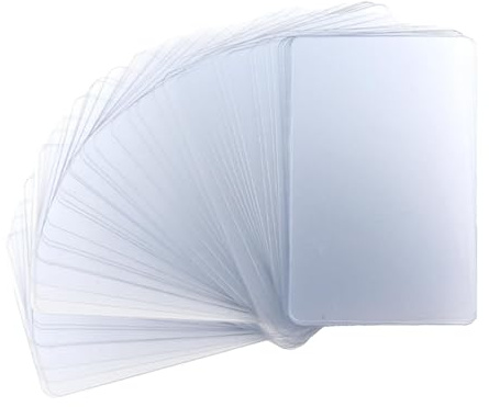 Bustlwor 80 stycken transparent tomt PVC-kort, 86 x 54 mm matt ämnen namnkort, för kontor och gör-det-själv presentkort (matterat)