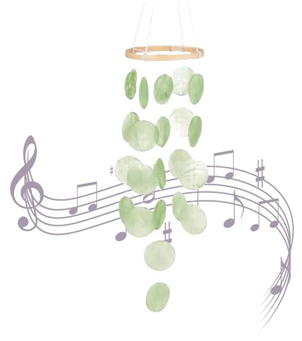 Carillones De Viento De Conchas Marinas para Exteriores | Carillón Costero para Patio | Decoración Colgante con Sonidos Relajantes para Jardín Playero Hogar Costero Verano Porche Terraza