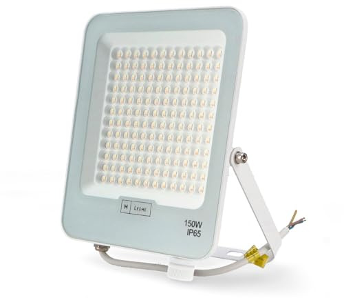 M Ledme - Napoli Plus Faretto proiettore LED bianco 150W, protezione IP65, regolabile da luce fredda a calda 2700K-6500K, illuminazione per esterni, per l'uso in giardini, patii, parcheggi