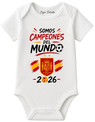 Enzo Details Body bebé España Campeones 2026 | 100% Algodón | Manga larga/corta | Regalos para bebés