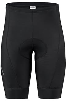 Garneau Optimum 2 Padded Bike Shorts for Men, 9 Cycling Shorts, Breathable & Moisture-Wicking with Reflective Elements, Black, Small