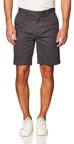 Amazon Essentials Pantaloncini Chino Vestibilità Classica da 23cm con Tasche Uomo, Carbone, 36W