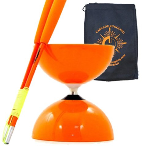 Juggle Dream and Cascade giocoleria arancione Big Top – Jumbo Bearing Diabolos Set, Orange Superglass Diablo Sticks, Diabolo string & Bag (arancione)