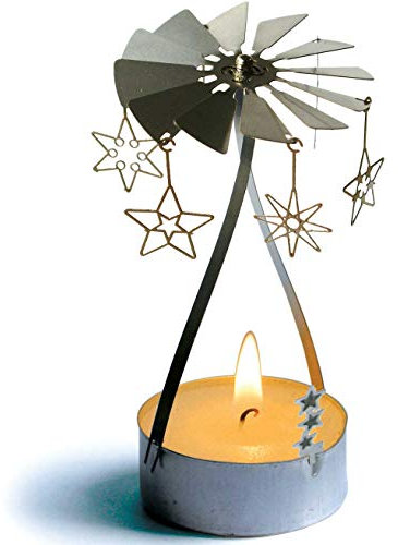 13gramm Sternen Souvenir Teelicht Pyramide, 3D Edelstahl Kerzen Karusell