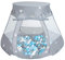 Selonis Baby Spielzelt Mit Plastikbällen Zelt 105X90cm/100 Bälle Plastikkugel Kinder, Grau:Grau-Weiß-Transparent-Babyblau