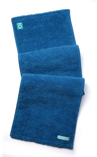 FACESOFT Eco Friendly Gym Towel Accessories for Working Out - Soft & Absorbent Cotton Exercise Towel - No Synthetic Microfibers or Plastics - Sweat Towel for Gym, Fitness, Sports, Yoga - Blue - 1 Pc