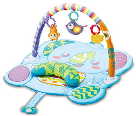 VTech - Mantita multijuegos 3 en 1, Manta de Actividades y Alfombra de Gimnasio para Bebes +3 Meses, Diferentes Formas de Juego, Incluye un cojín y Tres muñecos, Multicolor, versión ESP