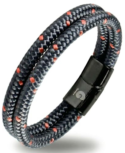 Bracciale in corda nautico intrecciato con chiusura magnetica corda bracciali marittima, da surfista Galeara Noa, 225, tessuto
