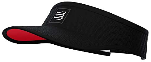 Compressport Unisex Visor Visier, Schwarz/Rot (Mehrfarbig), Einheitsgröße
