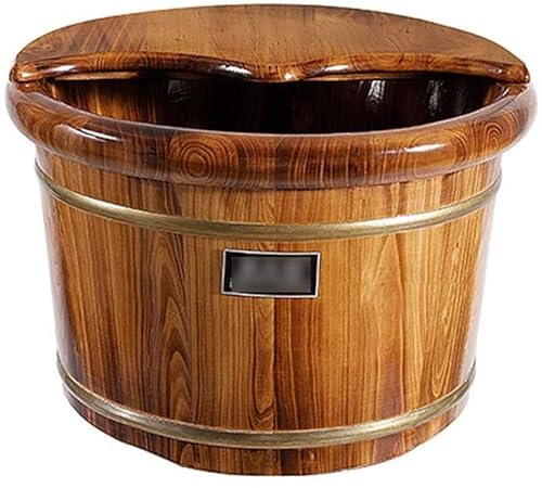 Foot Tub Wooden Foot Basin Foot Wooden Tub, Household Footbath, Foot Bath Barrel, Foot Washing Barrel, Foot Massage Bucket, Foot Relaxing, Pain Fatigue Relief (Color : A),Massage Rollers foot Bath Woo