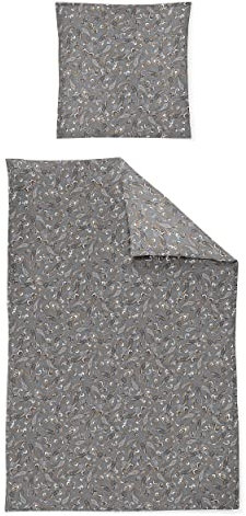 Irisette Mako-Satin Bettwäsche Set Sky 8420 grau 135 x 200 cm + 1 x Kissenbezug 80 x 80 cm