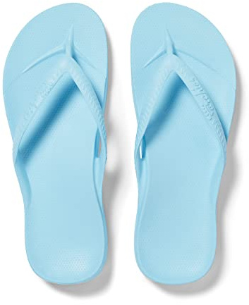 ARCHIES Arch Support Flip Flops for Men & Women – Orthotic Sandals for Plantar Fasciitis Relief – Lightweight, Cushioning, Shock-Absorbing Sandals for Walking, Foot Pain - Sky Blue (UK 6)