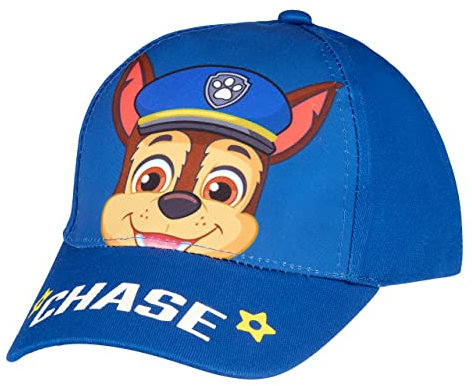 PAW PATROL Baseball Cap, Kappe Schirmmütze für Kinder, Mädchen und Jungen mit Klettverschluss verstellbar (Chase, 54)