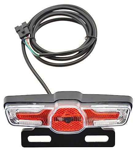 Starnearby Feu Arrière Vélo électrique 36V-48V Haute Luminosité, Lampe Arrière Étanche LED, Feu Arrière d'avertissement de Conduite de Nuit, Feu Arrière de Vélo avec Clignotant et Feu Stop 3 in 1