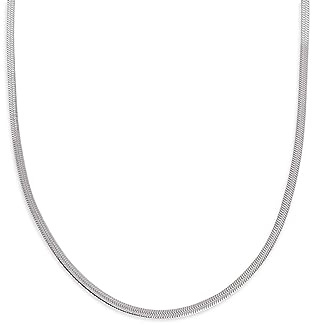 SINGULARU - Collar Lisse S. Ligero en Acero inoxidable. Cadena Plana de Talla Única 40 cm con Alargador de 5 cm. Joyas para Mujer