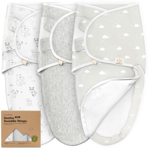 3er-Pack Pucksack Baby 3-6 Monate mit Reißverschluss - Bio-Baumwolle Baby Wickeltücher für Neugeborene, Mädchen, Jungen, Weicher und Strapazierfähiger Swaddle zum einfachen Windelwechseln (Aspire, L)