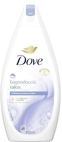 Dove Talco Gel de Ducha Fórmula Dermo Natural Hidratante con Crema Hidratante 1/4, Dermatológicamente probado, Gel de Ducha para Mujer y Hombre, Botella 100% Reciclada * 450 ml
