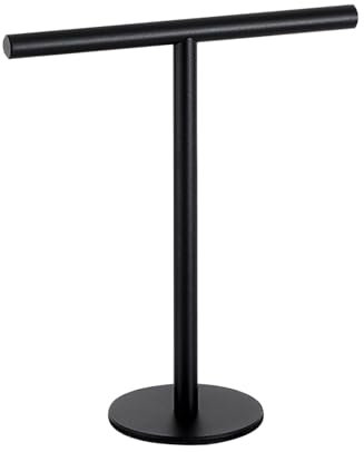 Porte-serviettes - Porte-serviettes en forme de T pour le plan de travail - Porte-serviettes sur pied en acier inoxydable - Porte-serviettes sur pied pour le plan de travail dans la salle de bain