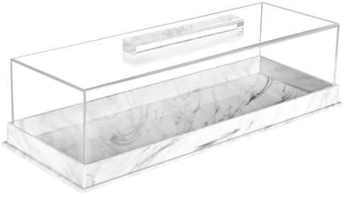 Bandeja rectangular para tartas con tapa transparente, soporte acrílico para tartas, a prueba de polvo, apto para tartas y postres