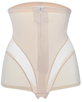 QWWQYDY form body kvinnor hög midja bröstad dragkedja mage trosor postpartum korsett stor storlek mage tuck skinkor skönhet kropp design byxor kvinnor (vit, 3XL 90,0–90,0 kg)