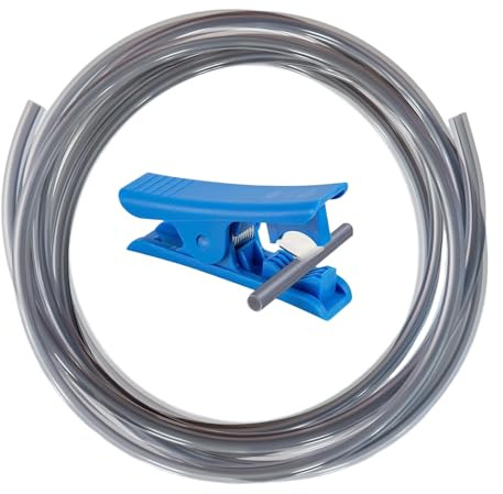 Nssnlur 5M grå PTFE-slang med rörskärare ID 2,5 mm × OD 4 mm, PTFE tub, teflonslang för bambulab A1/A1 Mini/P1P/P1S/X1C/H2D för Anycubic Kobra 3/Kobra S1 för Creality K1/K1 Max/Ender 3 V3