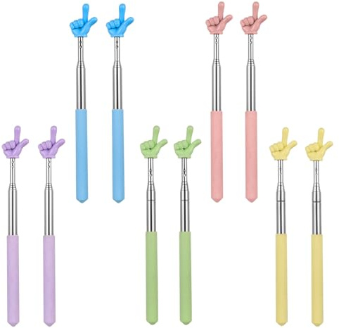 10 Pcs Puntero Telescópico de Mano, Bastón Telescópico para Lectura de Dedos, punteros telescópicos extensibles de 20-68 cm para aulas, oficinas, escuelas primarias y conferencias