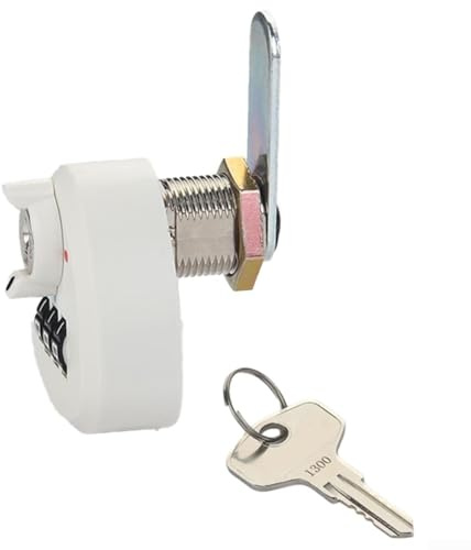 Eawfgtuw Verrou à came numérique en alliage de zinc à 3 groupes pour boîte aux lettres, porte, tiroir, armoire, meubles de sécurité avec clé et système de combinaison (20 mm, blanc)