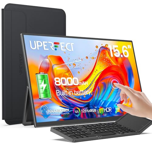 UPERFECT 15,6 Touchscreen Monitor Portatile Batteria 8000mAh, FHD 1080P