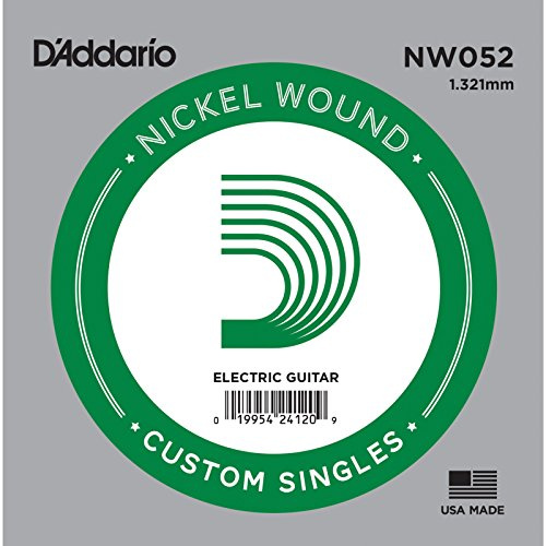 D'Addario NW020 Nickel Wound Elgitarrsträng, nickelspunnen, enkel sträng