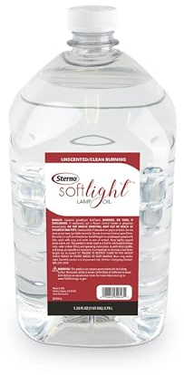 Sterno SoftLight Lamp Oil Gallon - Clean Burning & Unscented Lantern or Torch Fuel for Less Soot & Smoke - Liquid Paraffin Lamp Oil for Refillable Liquid Paraffin Wax Candles, Outdoor Torches, & More