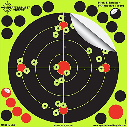Paquet de 50-20,3cm Stick & Splatter Adhésif Splatterburst Objectifs de tir - Les Coups Jaunes Brillants sont faciles à Voir - Perfect pour Toutes Les Armes à feu, fusils, Pistolets, Airsoft