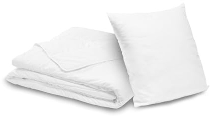 Home Collection Pack Couette Câline 1 Personne 140x200 cm avec 1 Oreiller 60x60 cm LKS25, Blanc
