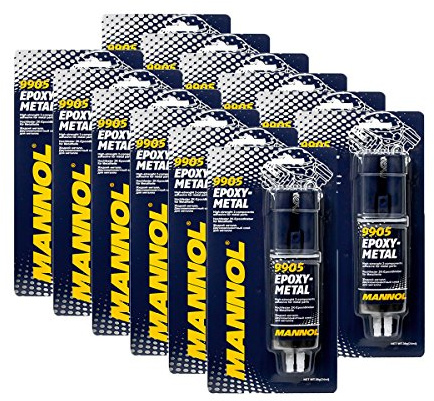 12x MANNOL 9905 Epoxy-Metal 2K Metallkleber 2K-Epoxid-Kleber Zwei-Komponenten 30