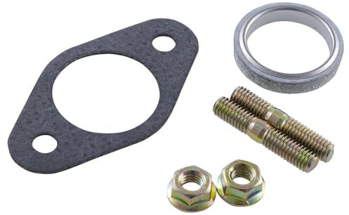 Auspuffdichtung + Stehbolzen Set + Krümmerdichtung – passend für 50ccm Roller 2-Takt – kompatibel mit Aprilia, Piaggio, Yamaha – hitzebeständige Flachdichtung
