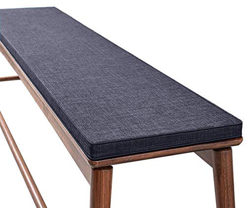ZINN Mjuk bänkkudde i skum, 3 cm tjock kithchen bänkdyna, trädgård, gungbänk, sittdyna, däckstol matta för inomhus utomhus, avtagbart skydd – 180 x 40 cm – mörkgrå