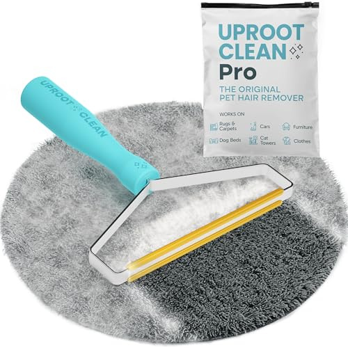 Uproot Cleaner Pro Reusable Cat Hair Remover - Special Dog Hair Remover Multi Fabric Edge and Carpet Scraper by Uproot Clean - Easy Pet Hair Remover for Couch, Pet Towers & Rugs - Gets every hair!