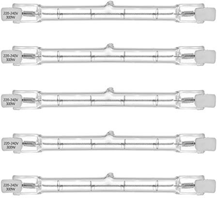 VINBE ECO HaloLine Halogen Tube, R7S Base, T3 Halogen Tube lamp, 230V, 230W=300W, 118mm, Warm White - 2800K (5 Pieces)